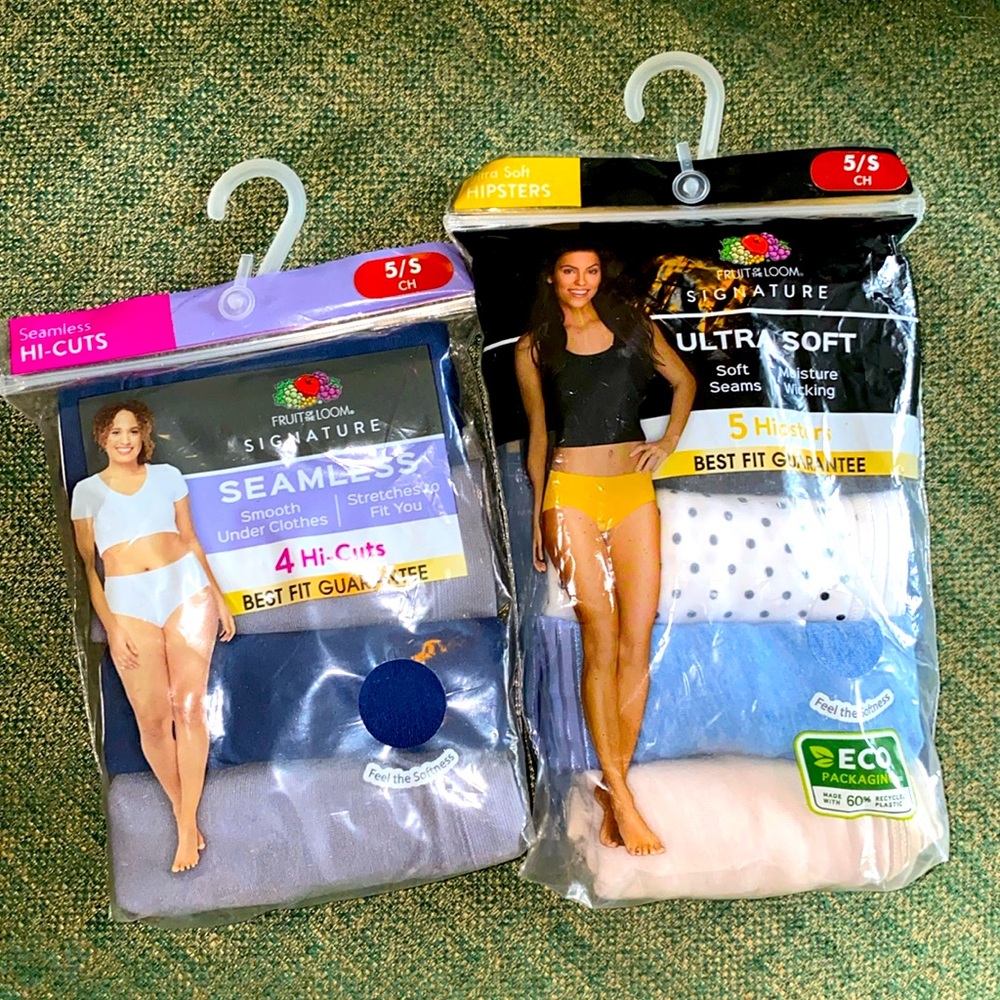 Fruit of the loom ladies underwear. Two unopened packs - size 5 - sold together